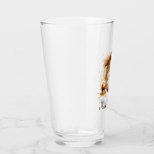 Frohe Weihnachtskrippe Glas (Rechts)