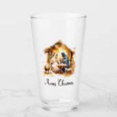 Frohe Weihnachtskrippe Glas (Vorderseite)
