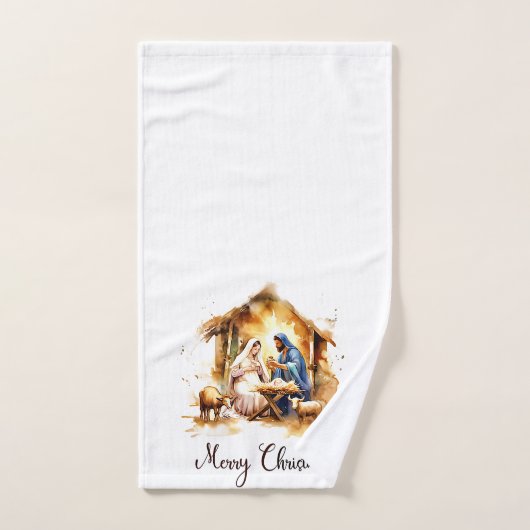 Frohe Weihnachtskrippe Handtuch (Handtuch)