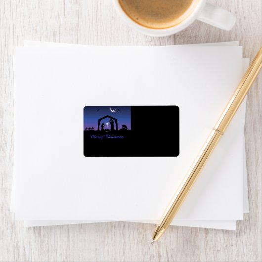 Frohe Weihnachtskrippe Jesus Adressaufkleber (Insitu)