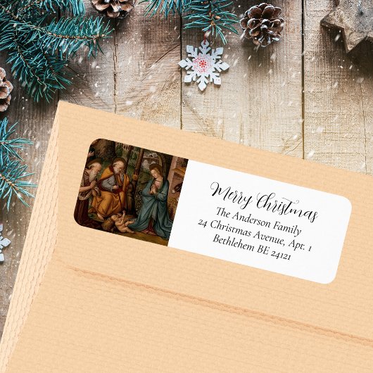 Frohe Weihnachtskrippe Klassische Religiöse Feiert