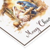 Frohe Weihnachtskrippe Kurzer Tischläufer (Ecke)