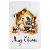 Frohe Weihnachtskrippe Mittlere Geschenktüte (Vorderseite)