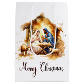 Frohe Weihnachtskrippe Mittlere Geschenktüte (Rückseite)