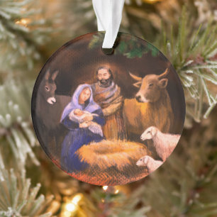 Frohe Weihnachtskrippe Ornament