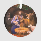 Frohe Weihnachtskrippe Ornament (Rückseite)