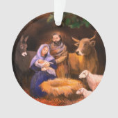 Frohe Weihnachtskrippe Ornament (Vorderseite)
