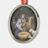 Frohe Weihnachtskrippe Ornament Aus Metall (Links)