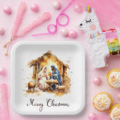 Frohe Weihnachtskrippe Pappteller (Party)