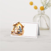 Frohe Weihnachtskrippe Platzkarte (Vorderseite)