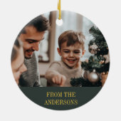 Frohe Weihnachtskrippe Religiöses Christliches Fot Keramik Ornament (Hinten)