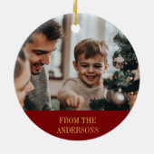 Frohe Weihnachtskrippe Religiöses Christliches Fot Keramik Ornament (Hinten)