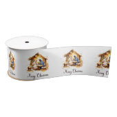 Frohe Weihnachtskrippe Satinband (Spule)