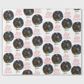 Frohe Weihnachtskrippe Szene Anpassbare Namen Geschenkpapier (Flach)