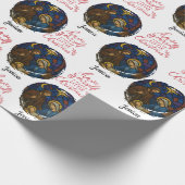 Frohe Weihnachtskrippe Szene Anpassbare Namen Geschenkpapier (Ecke)