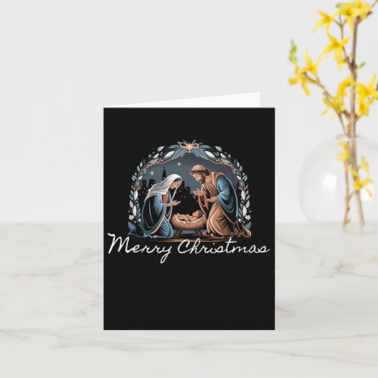 Frohe Weihnachtskrippe Szene North Star Ba Karte (Gelbe Blume)