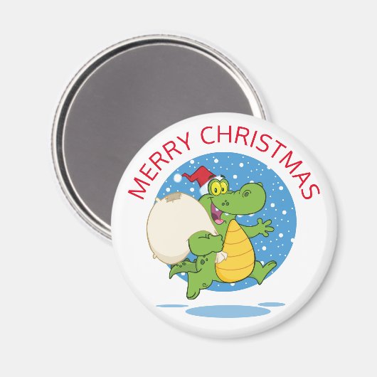 Frohe Weihnachtskrokodile Santa | Urlaub Magnet (Vorderseite/Rückseite)