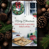 Frohe Weihnachtsküche Backszene Personalisiert Geschirrtuch