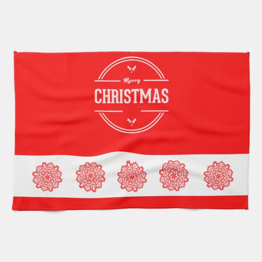 Frohe Weihnachtsküche Handtuch (Horizontal)