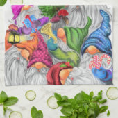 Frohe Weihnachtsküche Handtuch Gnome Party Funny (Gefaltet)