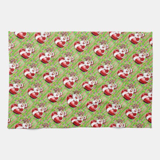 Frohe Weihnachtsküche Handtücher Teddy Bear (Horizontal)