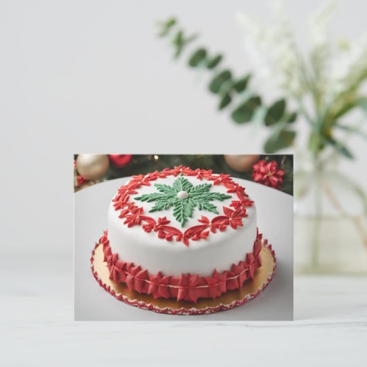 Frohe Weihnachtskuchen Feiertagspostkarte (Stehend Vorderseite)