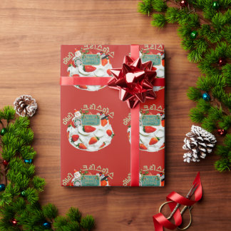 Frohe Weihnachtskuchen (Koreanisch) Geschenkpapier