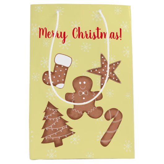 Frohe Weihnachtskuchen Mittlere Geschenktüte (Vorderseite)