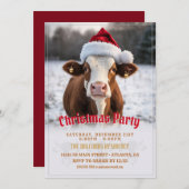 Frohe Weihnachtskuh Einladung (Vorne/Hinten)