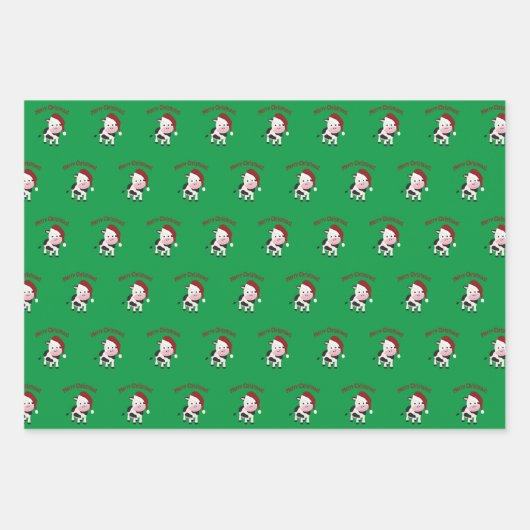 Frohe Weihnachtskuh Geschenkpapier Set (Vorderseite 3)