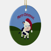Frohe Weihnachtskuh Keramik Ornament (Rechts)