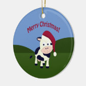 Frohe Weihnachtskuh Keramik Ornament (Links)