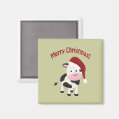 Frohe Weihnachtskuh Magnet (Vorderseite/Rückseite)