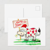 Frohe Weihnachtskuh Postkarte (Vorne/Hinten)