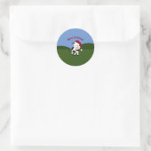 Frohe Weihnachtskuh Runder Aufkleber (Tasche)