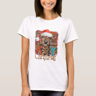 Frohe Weihnachtskuh T-Shirt
