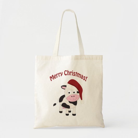 Frohe Weihnachtskuh Tragetasche (Vorne)