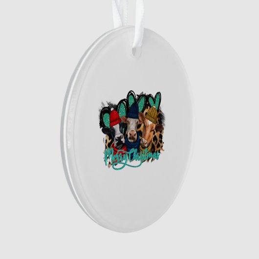 Frohe Weihnachtskühe Ornament (Vorderseite)