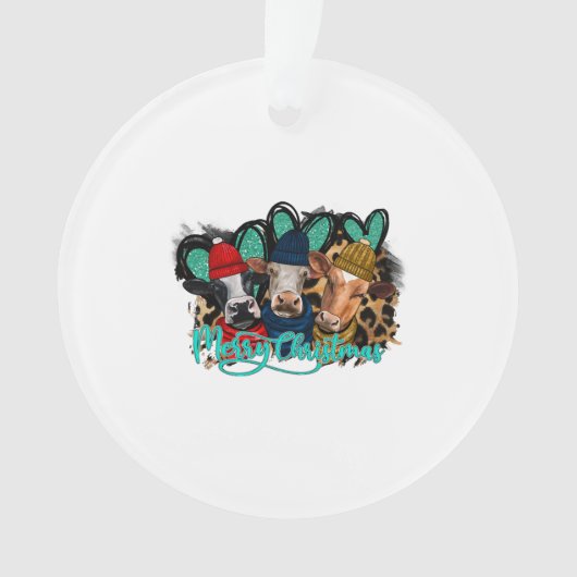 Frohe Weihnachtskühe Ornament (Vorderseite)