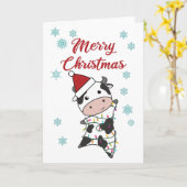 Frohe Weihnachtskühe Schnee Winter Kalb Kühe Karte (Gelbe Blume)