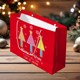 Frohe Weihnachtskunst Familienname Moderne Coole N Große Geschenktüte