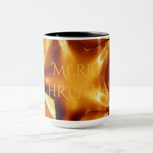 Frohe Weihnachtskupfer Gold Shiny Star Tasse (Zentrum)