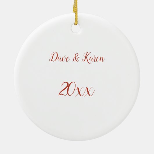 Frohe Weihnachtskuppel mit Name und Datum Keramik Ornament (Hinten)