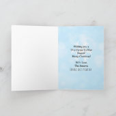 Frohe Weihnachtslama und Snowman Hand Drawn Karte (Innenseite)