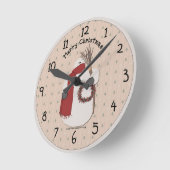 Frohe Weihnachtslandschaft Runde Wanduhr (Winkel)