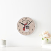 Frohe Weihnachtslandschaft Runde Wanduhr (Zuhause)