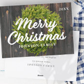 Frohe Weihnachtslandschaft Rustikales Kiefernwald Feiertagskarte