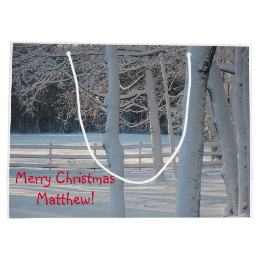 Frohe Weihnachtslandschaften Große Geschenktüte (Rückseite)