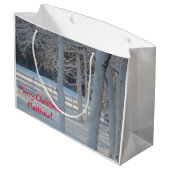 Frohe Weihnachtslandschaften Große Geschenktüte (Rückseite Schrägansicht)