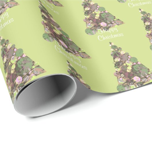 Frohe Weihnachtsleaf Abstrakten Baum Urlaub Geschenkpapier (Rolleneckpunkt)